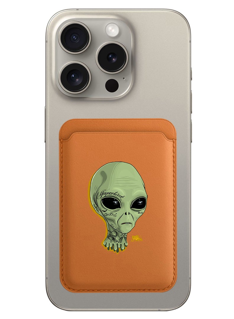 Theodor Magnetic Wallet, Compatible with MagSafe Wallet, for iPhone Wallet, for iPhone 16/15/14/13/12 Series, Not for iPhone 13/12 mini, 3 Card Holder, Vegan Leather, Brown - alien - Image 1