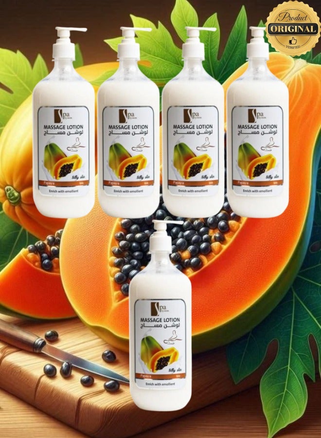 Spa System 5 Pieces Massage Lotion Papaya Enrich With Emolient - Image 1