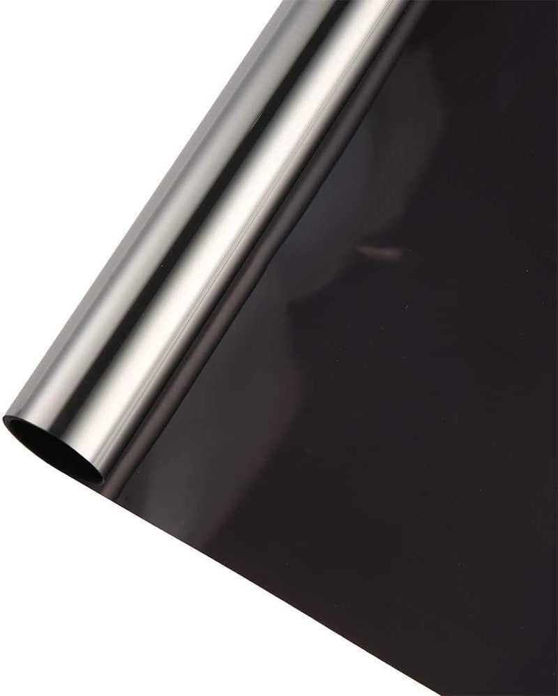 SIA VENDORS One Way Mirror Window Film Daytime Privacy, Sun Blocking Heat Control Anti UV Reflective Film Static Cling Window Tint for Home Office (20 X 40 Inch_2Pcs, Black Silver) - Image 3