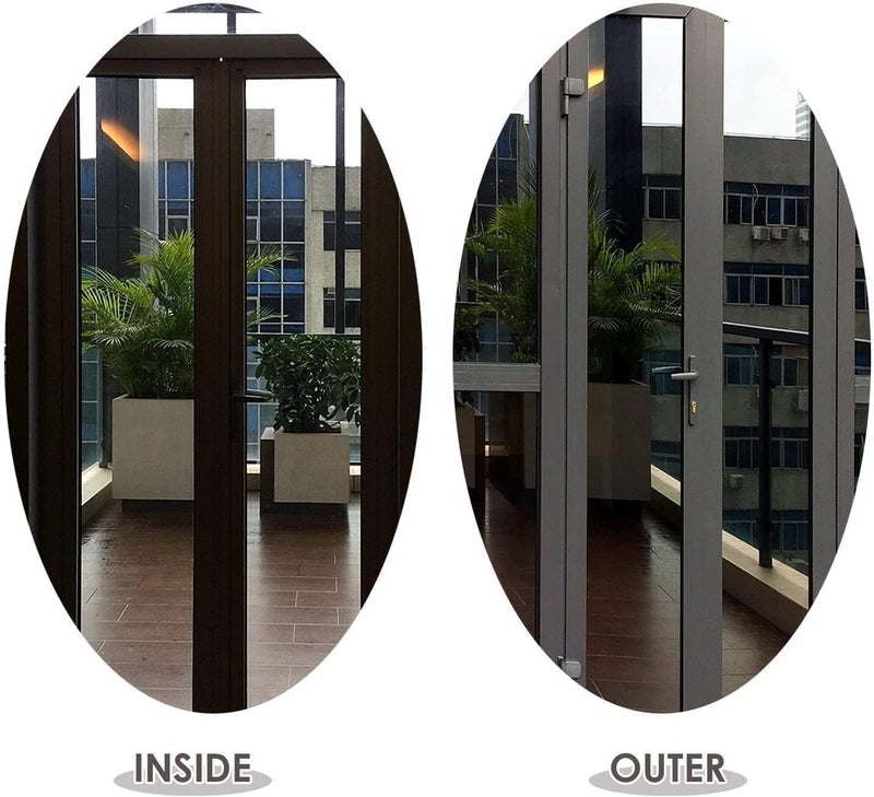 SIA VENDORS One Way Mirror Window Film Daytime Privacy, Sun Blocking Heat Control Anti UV Reflective Film Static Cling Window Tint for Home Office (20 X 40 Inch_2Pcs, Black Silver) - Image 4