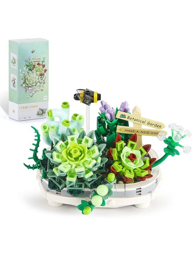 389Pcs Mini Bricks Bonsai Model, Creative DIY Simulation Mini Particle Flower Botanical Collection Construction Building Toy  - Image 1