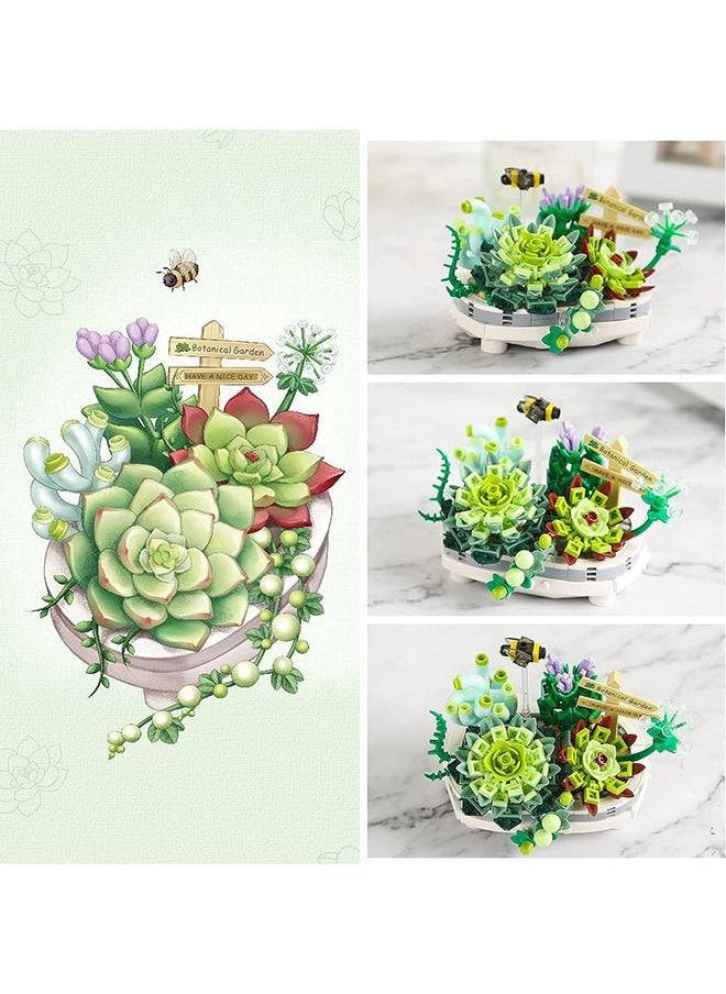 389Pcs Mini Bricks Bonsai Model, Creative DIY Simulation Mini Particle Flower Botanical Collection Construction Building Toy  - Image 2