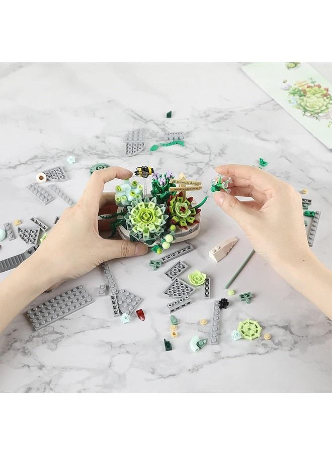 389Pcs Mini Bricks Bonsai Model, Creative DIY Simulation Mini Particle Flower Botanical Collection Construction Building Toy  - Image 5