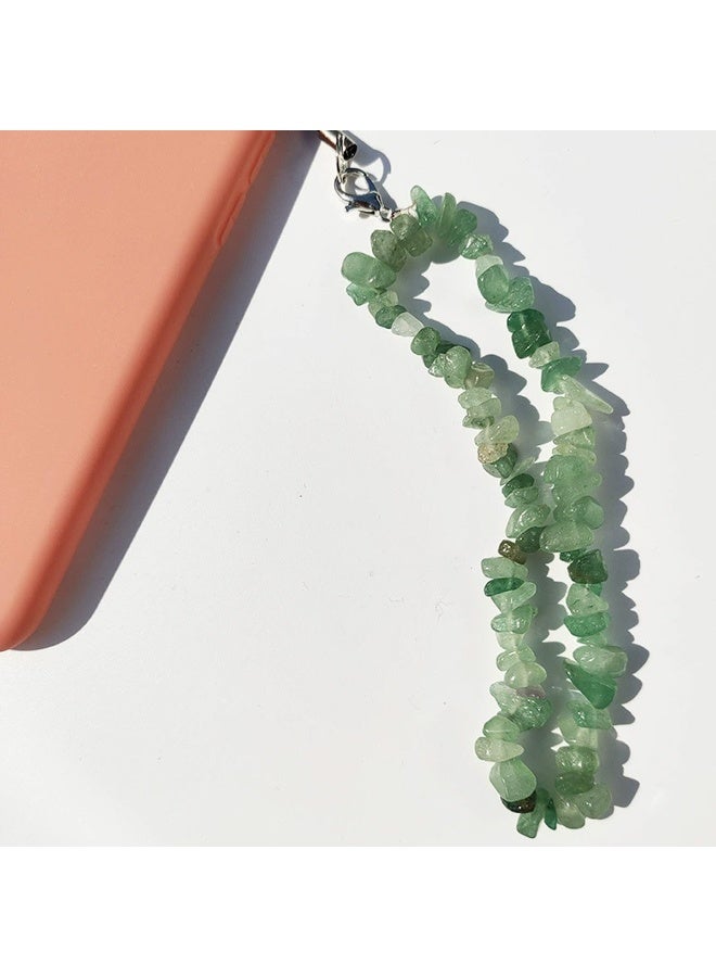 NIBEMINENT Phone Charm/ Chain Strap for Women Girls,Natural Crystal Cell Phone Case Lanyard Wrist Strap - Image 1