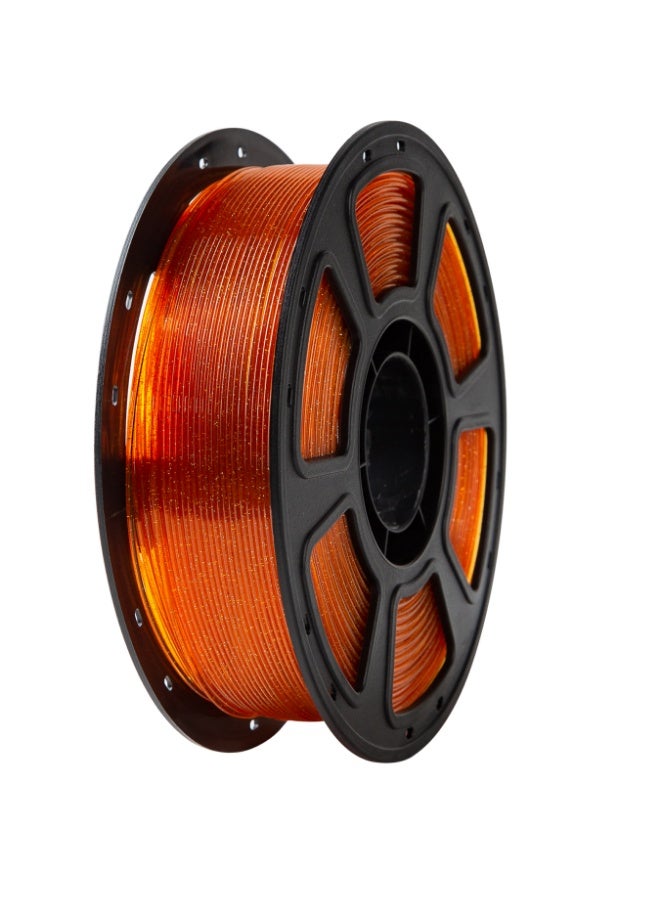 robotgcc PETG Glitter Orange 3D Printing Material 1.75mm 1KG Bright Sparkle Effect Vibrant Color High Strength Durable Smooth Extrusion Low Warping Strong Layer Adhesion Chemical Resistance Easy Print for FDM 3D Printer Creative Design Decorative Models Prototyping - Image 3