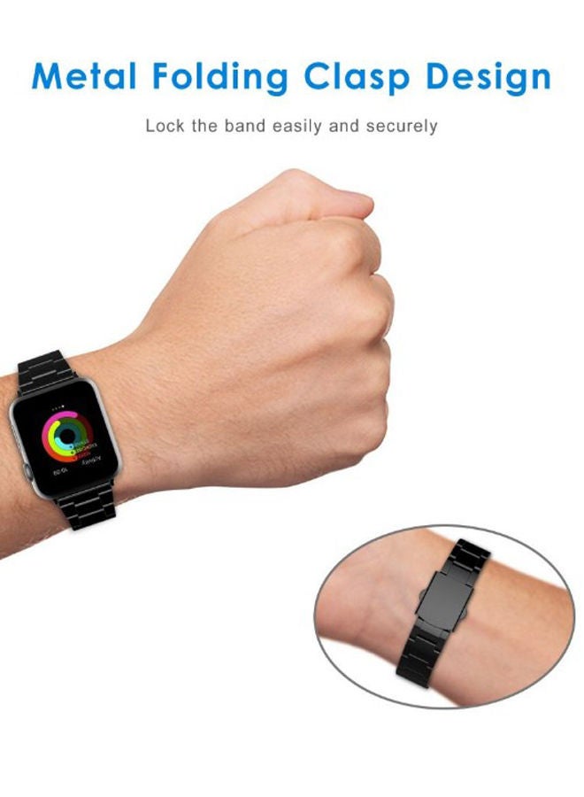 NIBEMINENT Smartwatch Band For Apple Watch Series 1/2/3 38 mm Black - Image 3