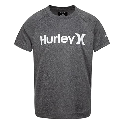 Hurley boys Rash Guard Shirt, Black Heather, Medium US - Image 1