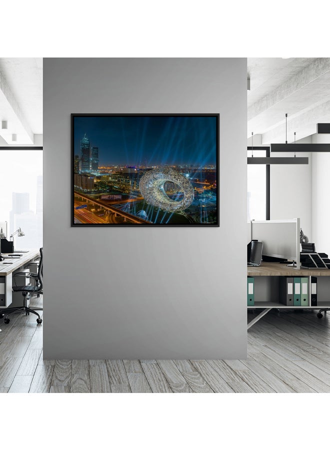 Art Decor Framed Canvas Wall Art of Museum of the Future Dubai Photography Iconic Architecture Futuristic Design Landscape Print Wall Decor for Office Living Room Gifting - Image 2