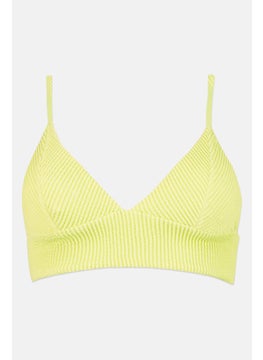 Don't Call Me Jennyfer Women Padded Textured Bikini Top, Light Green  - Image 1