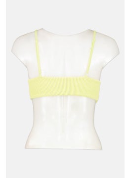 Don't Call Me Jennyfer Women Padded Textured Bikini Top, Light Green  - Image 2