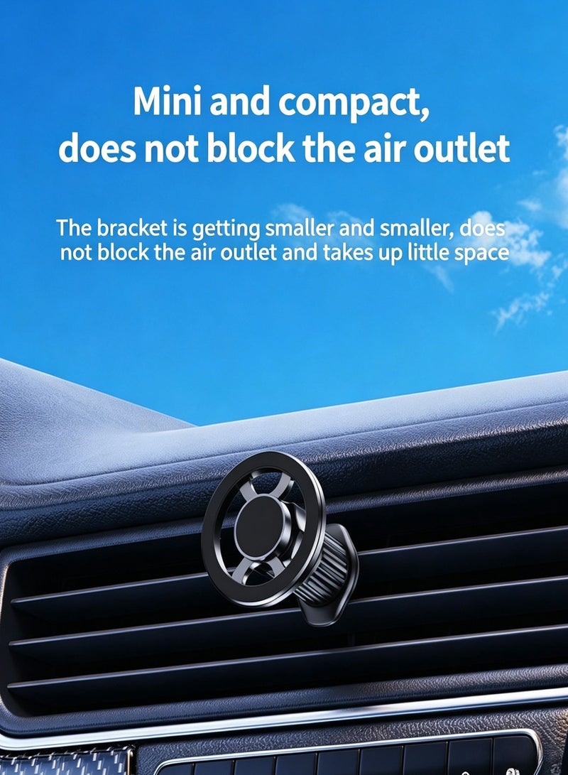 Strong Magnetic Car Air Vent Phone Holder With Secure Hook Design 360 Degree Adjustable Rotation Anti Shake Stable Alloy Silent Car Phone Mount One Hand Quick Install Universal For Iphone Samsung Smartphone SUV Pickup Truck Bumpy Road Daily Driving Use - Image 5