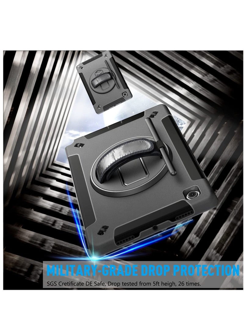 Y&D Case for Samsung Galaxy Tab A8 10.5 Inch 2022 with Pen Holder Shoulder Strap,Military Grade Heavy Duty Shockproof Cover Tablet SM-X200/X205/X207, Black - Image 2