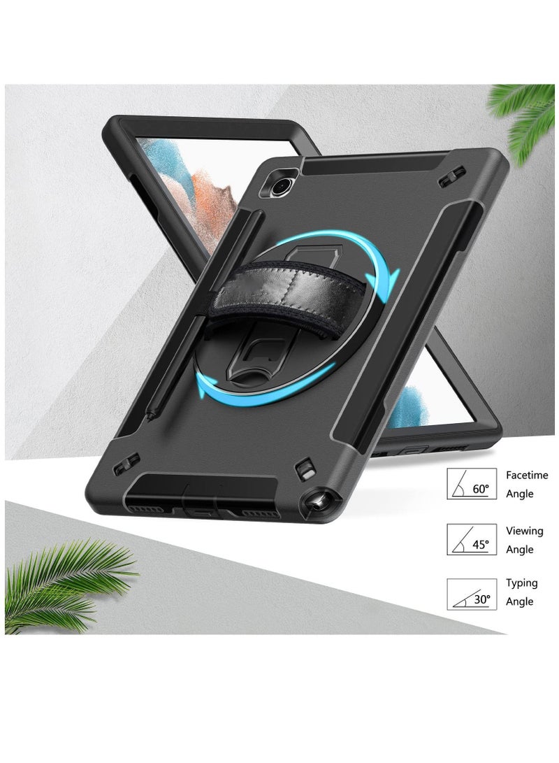 Y&D Case for Samsung Galaxy Tab A8 10.5 Inch 2022 with Pen Holder Shoulder Strap,Military Grade Heavy Duty Shockproof Cover Tablet SM-X200/X205/X207, Black - Image 5