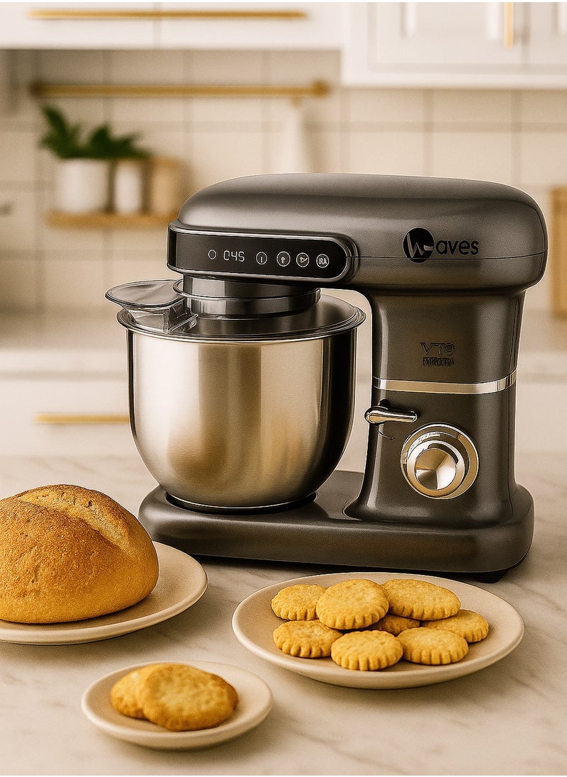 Waves food mixer 10L, motor 2200 watts, digital touch display, 9 speed, auto stop timer