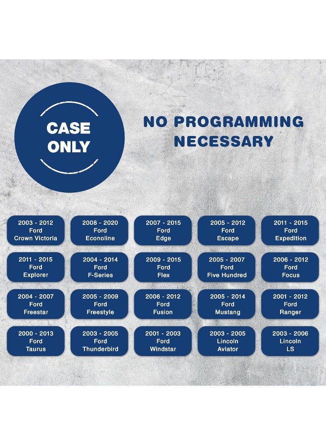 KeylessOption Just the Case Keyless Entry Remote Car Key Fob Shell Replacement - Image 3