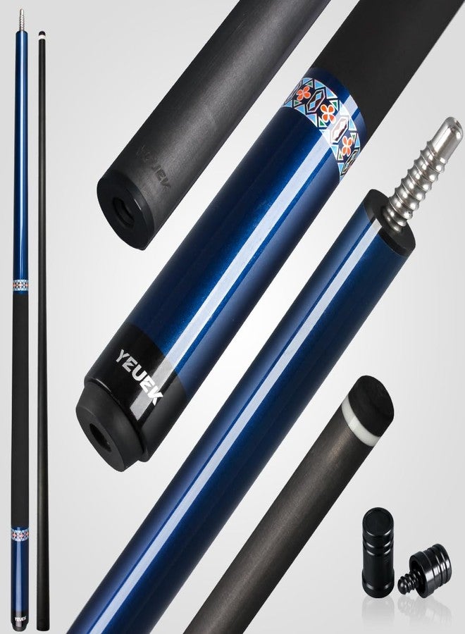 YEUEK Carbon Fiber Pool Cue Stick 12.5mm Tip,Low DeflectionBilliard Cue Sticks Pool Sticks with 3/8 * 8 Pin,58" Professional Cue Stick 19-20oz - Image 1