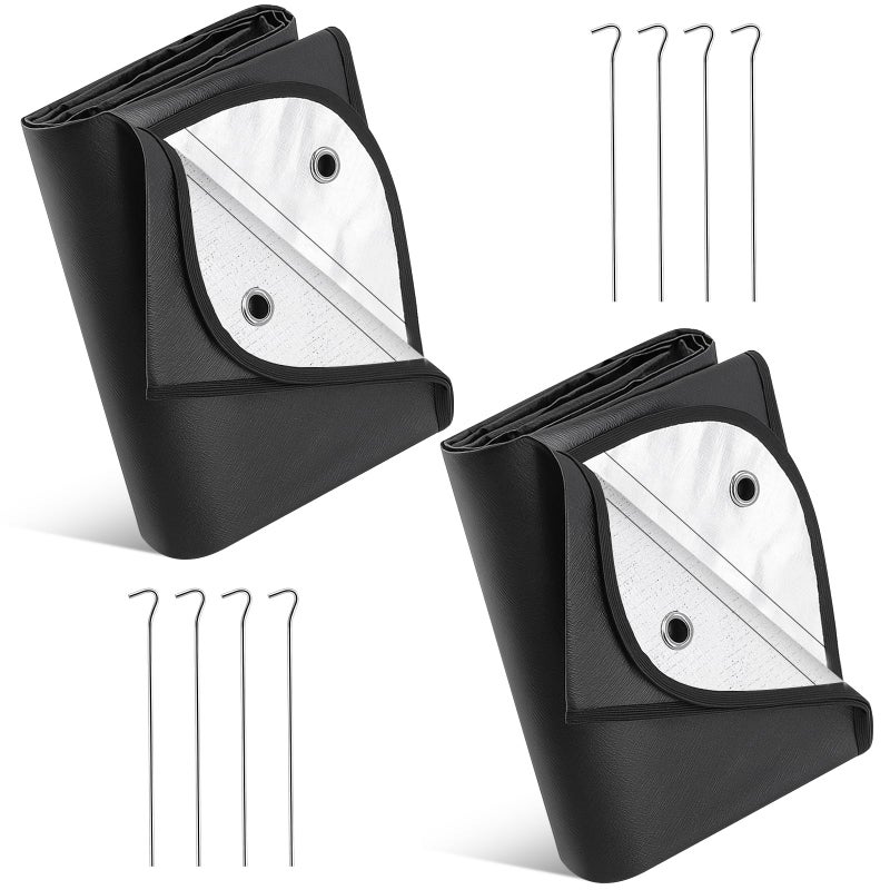 Kingdder 2 Pcs Heavy Duty Insulated Tarp Emergency Blankets for Survival 60 x 82 Inches Thermal Reflective Tarp Cold Weather Camping Blanket Winter Tent Insulation for Hiking(Black) - Image 1