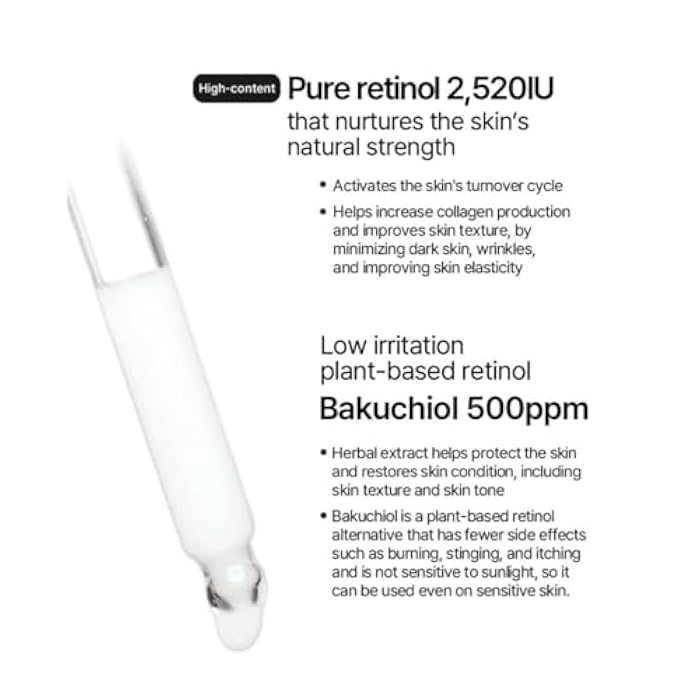 BONAJOUR [BONAJOUR] Retichinol Power Boosting Serum with Retinol and Bakuchiol - Anti-Aging, Wrinkle Care, Enlarged Pores, Hyperpigmentation Improvement 1.05 fl.oz - Image 5