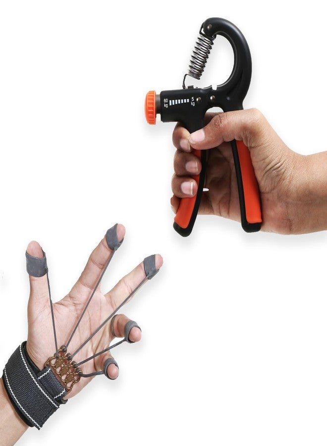 Shapewell Adjustable Hand Gripper X Finger Exerciser| Power Strengthener Grip for Hand Exercise| Resistance Gripster Band for Finger Expansion| (Hand+Finger Exerciser Combo) - Image 1