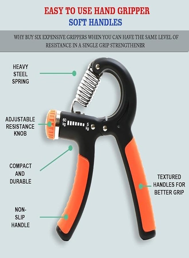 Shapewell Adjustable Hand Gripper X Finger Exerciser| Power Strengthener Grip for Hand Exercise| Resistance Gripster Band for Finger Expansion| (Hand+Finger Exerciser Combo) - Image 3