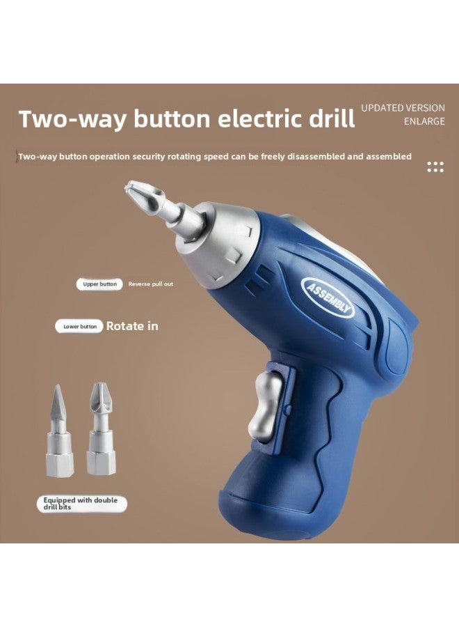 Children Screw Screw Assembly Disassembly Assembly Toolbox Electric Drill Baby Hands-on Toy Boy 3 Years Old 6-Color:Yellow-203 Piece Portable Tool Box  - Image 3