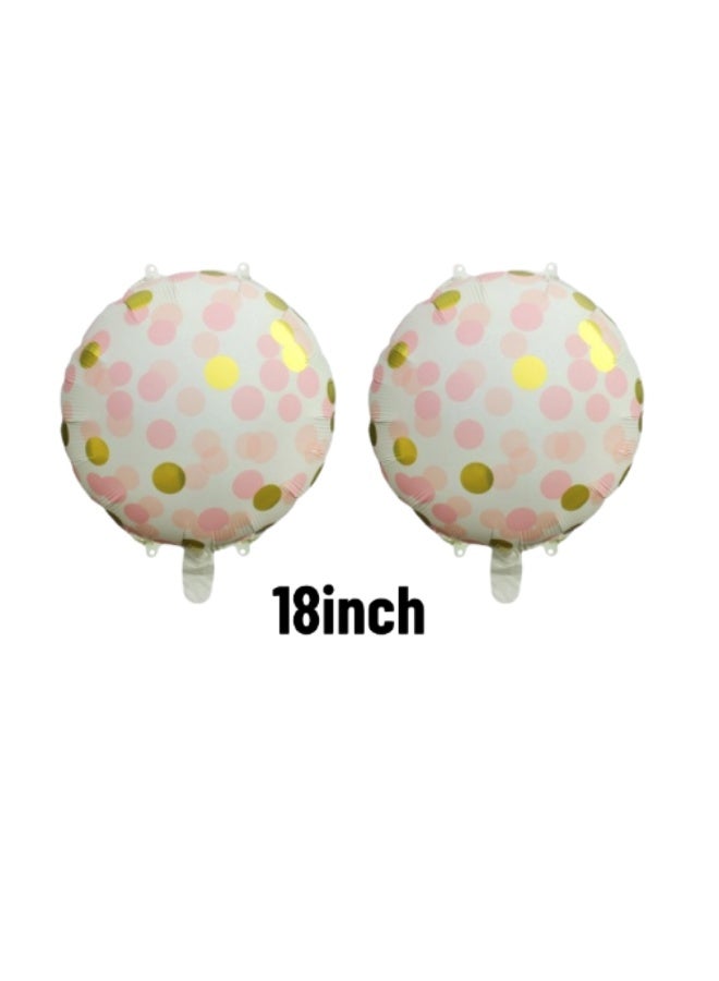 بيوينتي بالونات وردية من رقائق معدنية على شكل فيونكة، وبالونات دائرية من رقائق معدنية، وبالونات وردية من الكونفيتي - مجموعة أنيقة لحفلات الزفاف، وحفلات توديع العزوبية، والكشف عن جنس المولود، وديكورات الحفلات - Image 2