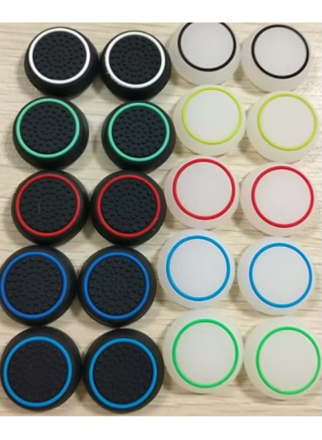 Suitable For Ps Rocker Cap Ps4 Ps5 Xboxone Mushroom Head Two-Color Handle Silicone Cap Combination-product Color:Combination 14  - Image 1
