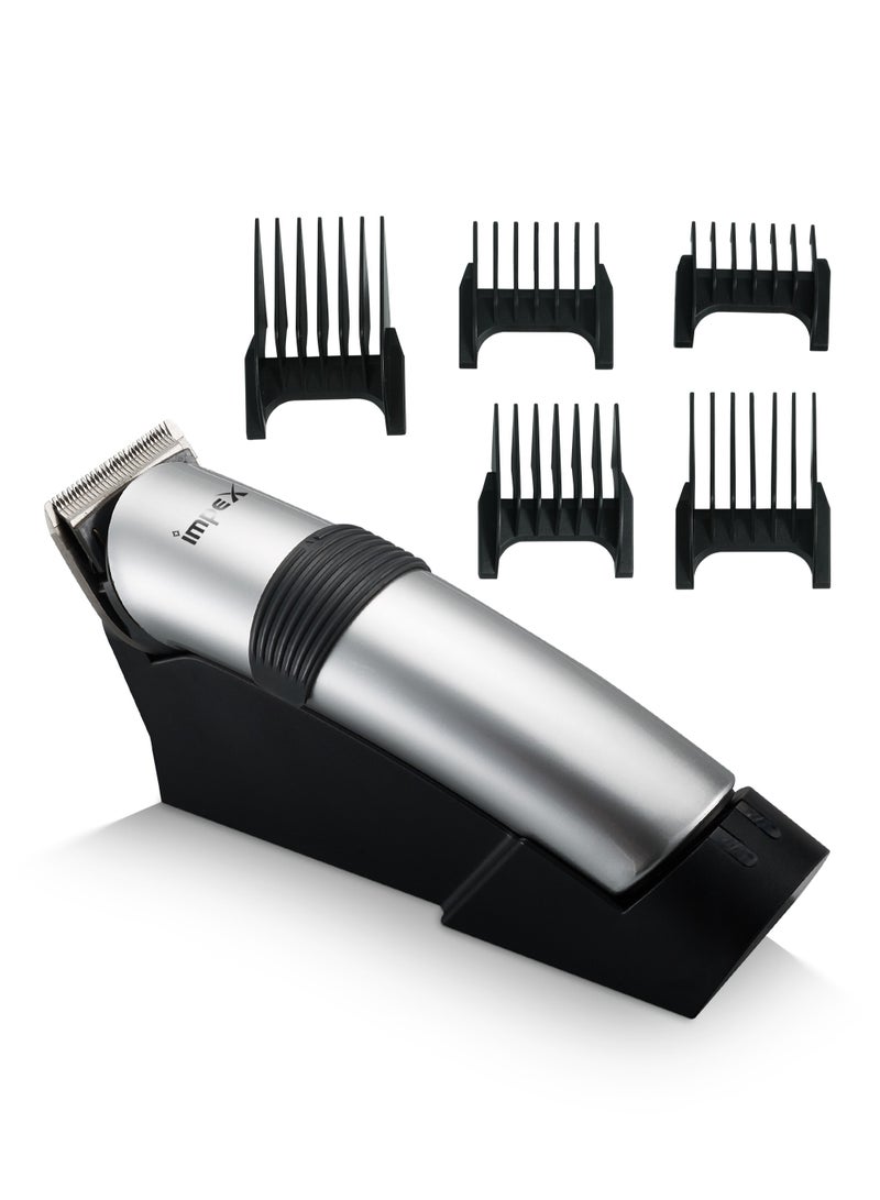 Impex Cordless Beard & Hair Trimmer for Men, Fast Charging, Long Battery Backup, 6 Comb Attachments, Adjustable Stainless Steel Blade, LED Indicator, Charging Stand, 2-Year Warranty, 4W Motor, IHC5 - Image 1