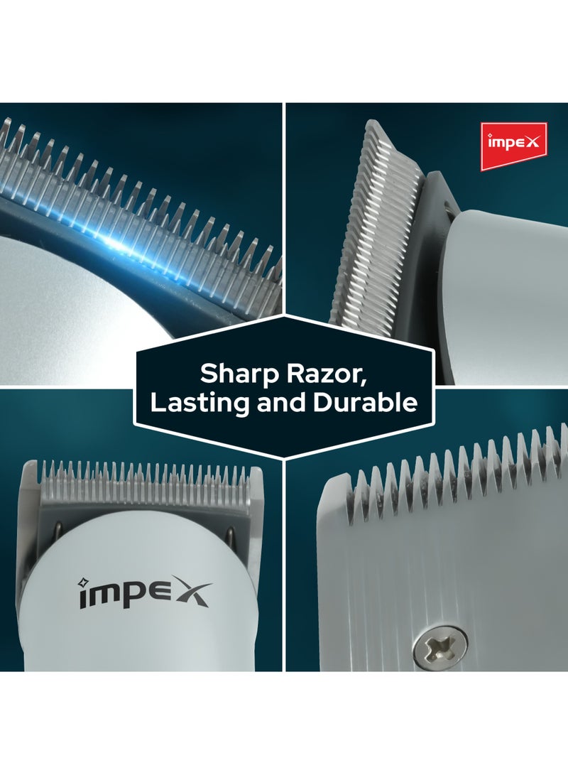 Impex Cordless Beard & Hair Trimmer for Men, Fast Charging, Long Battery Backup, 6 Comb Attachments, Adjustable Stainless Steel Blade, LED Indicator, Charging Stand, 2-Year Warranty, 4W Motor, IHC5 - Image 4