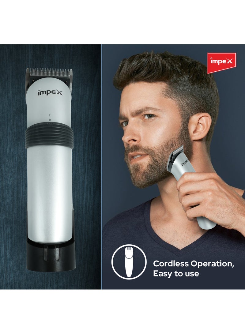 Impex Cordless Beard & Hair Trimmer for Men, Fast Charging, Long Battery Backup, 6 Comb Attachments, Adjustable Stainless Steel Blade, LED Indicator, Charging Stand, 2-Year Warranty, 4W Motor, IHC5 - Image 5