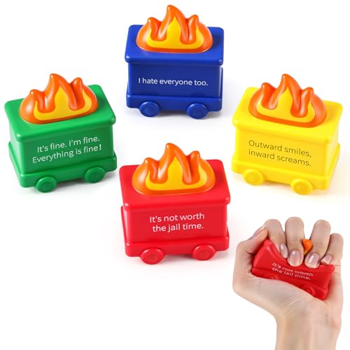 Shappy 4 Pcs Dumpster Stress Relief Balls Dumpster Anxiety Relief Gift PU Stress Balls for Adults Therapy Fidget Appreciation Gifts for Office CoworkerColorfulFunny - Image 1