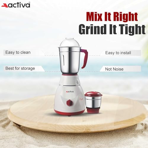 ACTIVA Pluto 2 jar Mixer Grinder, Long Lasting Shock Proof Abs Body | Heavy Duty Motor 500W (White) comes with 2 Year Warranty - Image 5