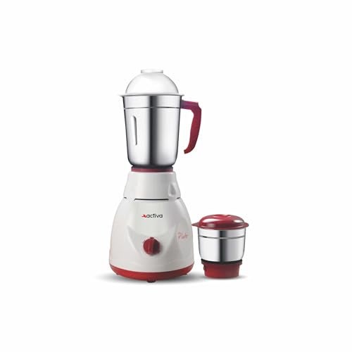 ACTIVA Pluto 2 jar Mixer Grinder, Long Lasting Shock Proof Abs Body | Heavy Duty Motor 500W (White) comes with 2 Year Warranty - Image 1