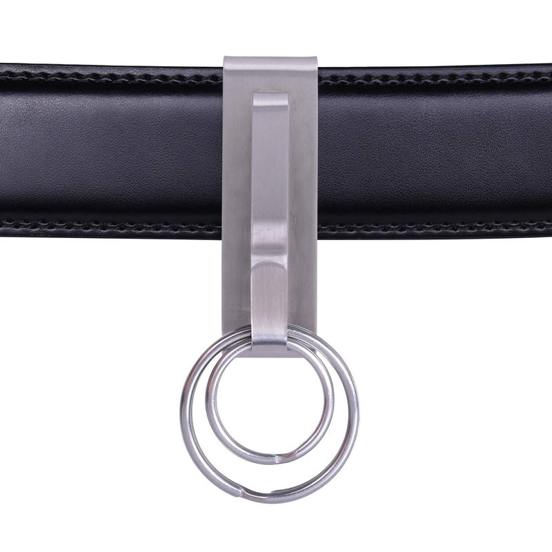 Wisdompro Belt Key Clip, Heavy Duty Stainless Steel Belt Key Holder, Anti-lost Keychain Holder with 2 Detachable Key Rings for Men - Image 3