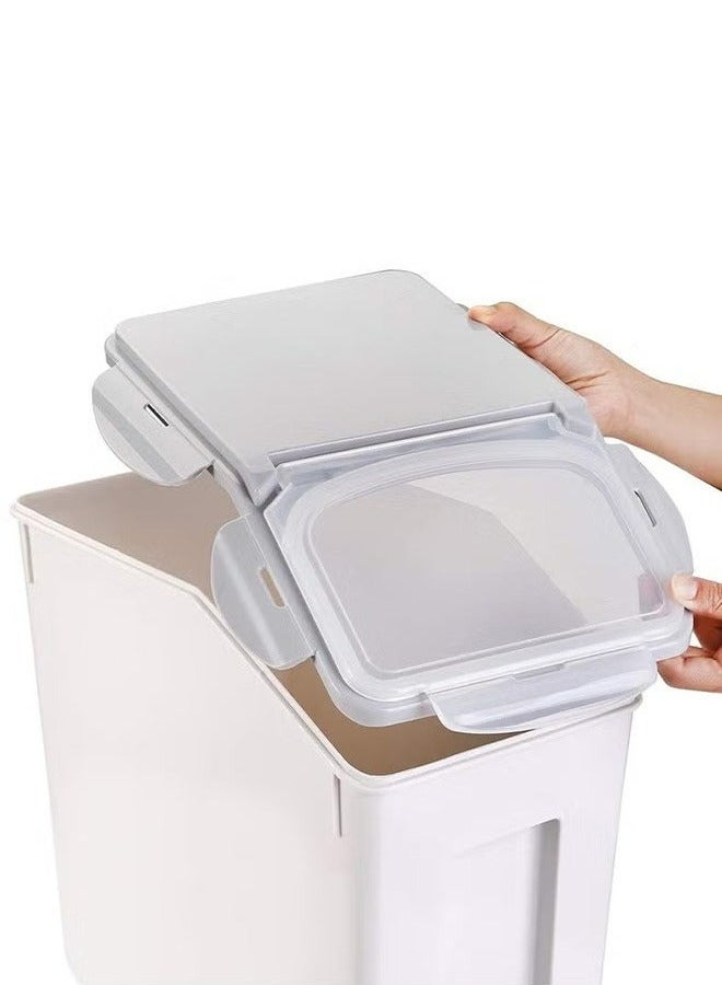 رولستيمي 15 كيلوجرام الأرز تخزين الحاويات مع عجلات مختومة مويستوريبروف البلاستيك الحبوب و الغذاء مربع - Image 4