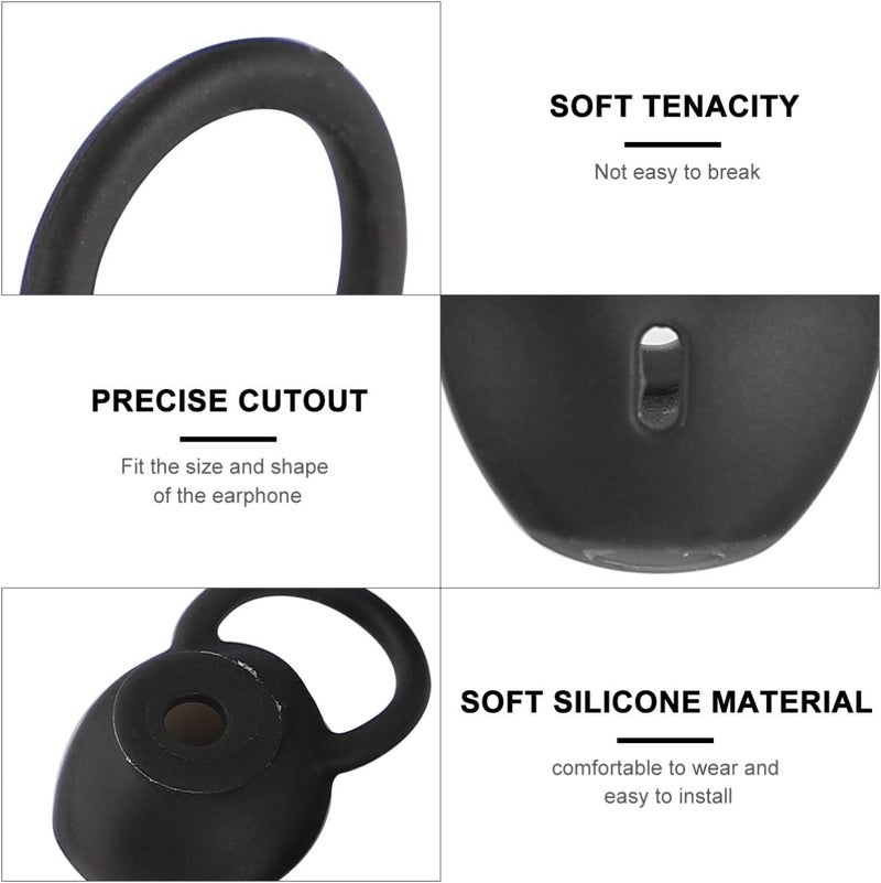 balacoo 4pcs Headphone Earbuds Replacement Silicone Replacement Earpads Ear Tips Compatible for Huawei B5 (Black Size L) - Image 3