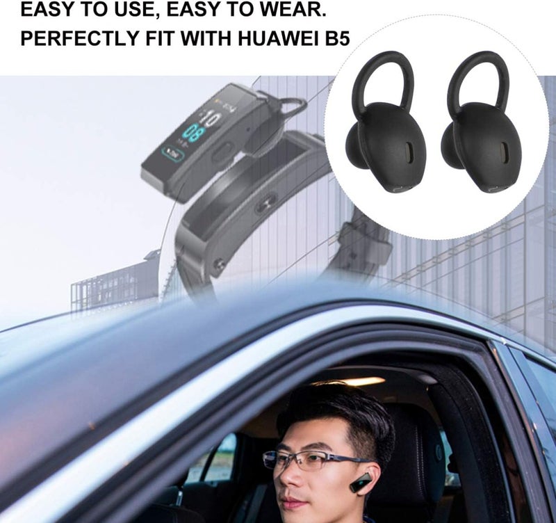balacoo 4pcs Headphone Earbuds Replacement Silicone Replacement Earpads Ear Tips Compatible for Huawei B5 (Black Size L) - Image 4