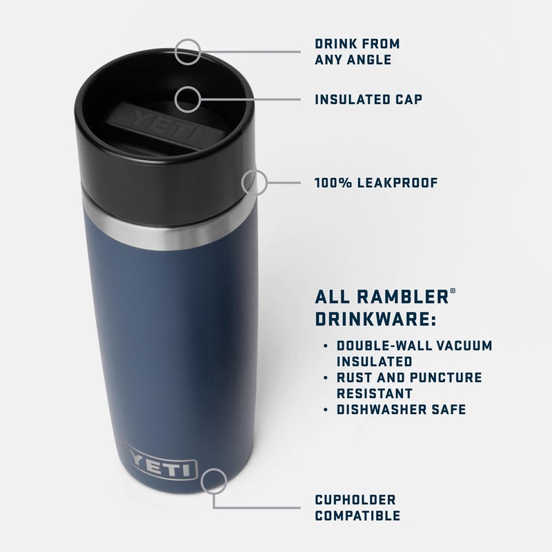 YETI Rambler 16 oz Travel Bottle, Stainless Steel, Vacuum Insulated with Leakproof Commuter Cap, Cape Taupe - Image 2