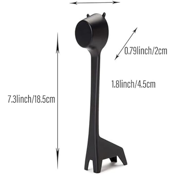 ريحني ملعقة قياس القهوة، على شكل زرافة، قاعدة بلاستيكية طويلة المقبض، ملعقة طاولة لمسحوق القهوة المطحون، ملعقة طاولة للإسبريسو، حبة شاي، ملحقات مطبخ خفيفة الوزن، الزرافة - Image 4