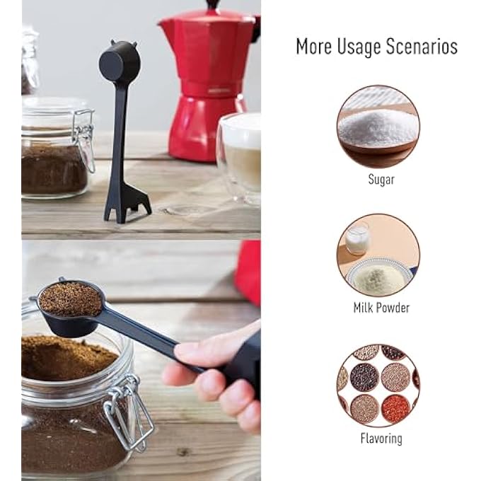 ريحني ملعقة قياس القهوة، على شكل زرافة، قاعدة بلاستيكية طويلة المقبض، ملعقة طاولة لمسحوق القهوة المطحون، ملعقة طاولة للإسبريسو، حبة شاي، ملحقات مطبخ خفيفة الوزن، الزرافة - Image 3