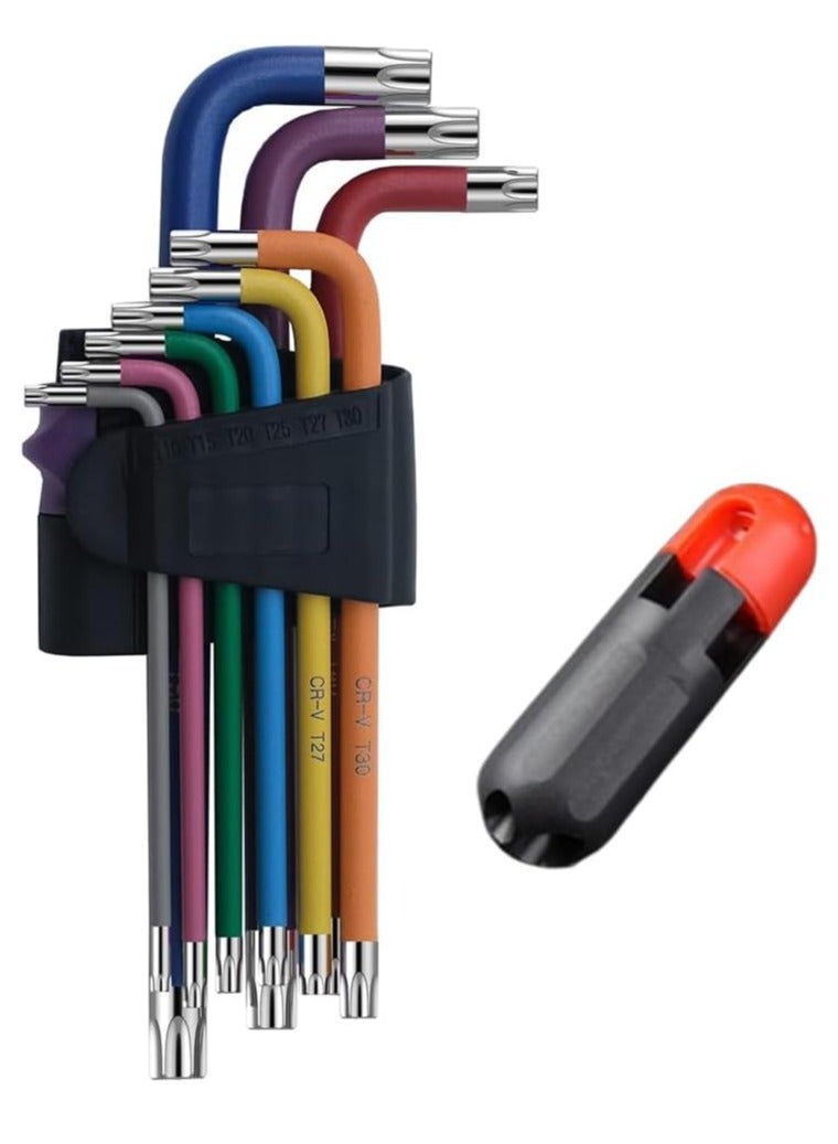 Hex Key Allen Wrench Set, Star Coloured Set T10, T15, T20, T25, T27, T30, T40, T45, T50 for Furniture Assembly, Bicycle Maintenance, Household DIY 9 Pcs - Image 1