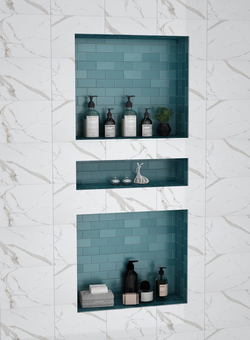 Uni-Green UniGreen Shower Niche Ready for Tile 16 34 Bathroom Recessed Shower Niche Rectangle Waterproof Leak Proof Shower Shelf Organizer for Shampoo  Toiletry Storage Flush Mount Installation 