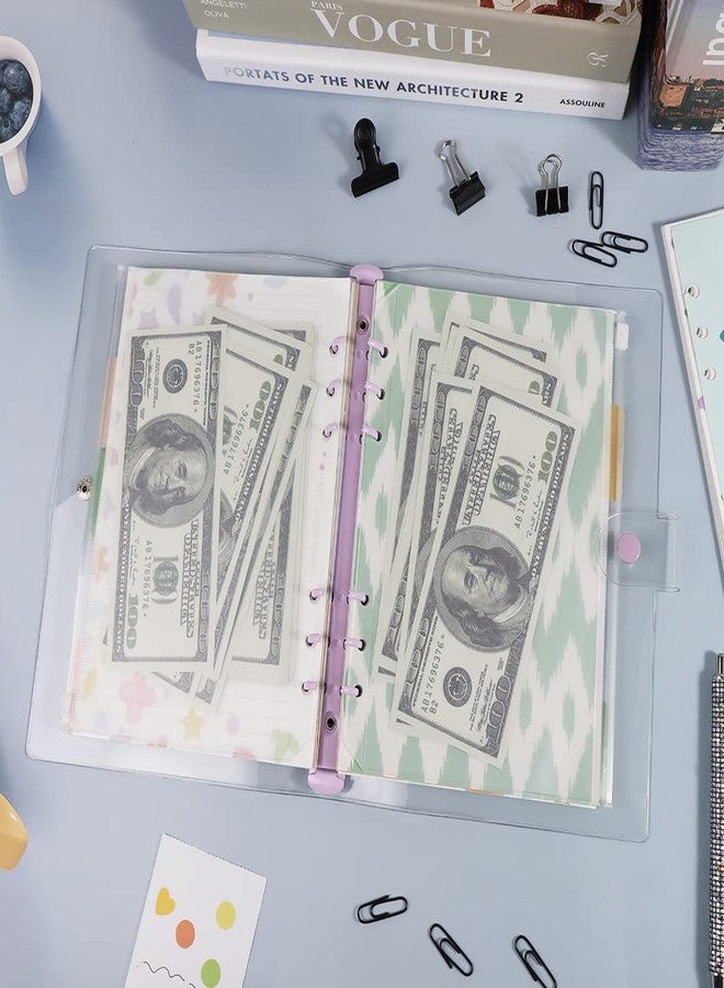 مي يي تيان غلاف مجلد شفاف من مادة PVC مقاس A5، 6 مجلدات حلقية دائرية بنفسجية اللون، قطر 20 مم، إغلاق بمشبك، حافة محكمة الإغلاق، غلاف دفتر ملاحظات، مجلدات ملفات، مجلدات ألبومات - Image 5