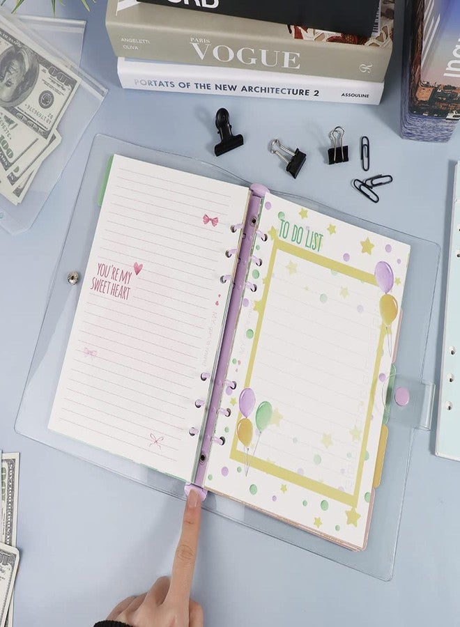 مي يي تيان غلاف مجلد شفاف من مادة PVC مقاس A5، 6 مجلدات حلقية دائرية بنفسجية اللون، قطر 20 مم، إغلاق بمشبك، حافة محكمة الإغلاق، غلاف دفتر ملاحظات، مجلدات ملفات، مجلدات ألبومات - Image 4