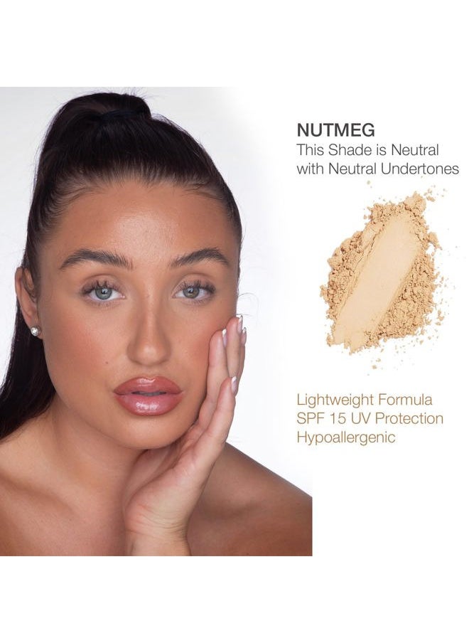 BellaPierre Compact Mineral Foundation SPF 15 | Vegan & Cruelty Free Natural Makeup | Full Coverage Matte Foundation | Hypoallergenic | Oil & Talc Free - 0.35 Oz - Nutmeg  - Image 3