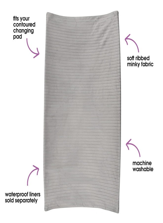 Boppy Changing Pad Cover, Gray Ribbed Minky - Image 4