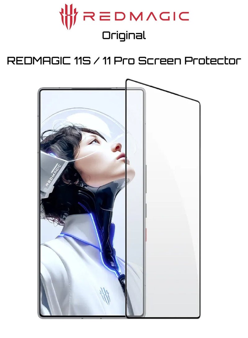 ريد ماجيك واقي شاشة REDMAGIC 11 Pro و11S Pro، زجاج مقوى فائق النحافة، وضوح عالي الدقة، ملمس ناعم للغاية، مقاوم للخدوش، تغطية كاملة للشاشة، مع أداة محاذاة للتركيب - Image 1