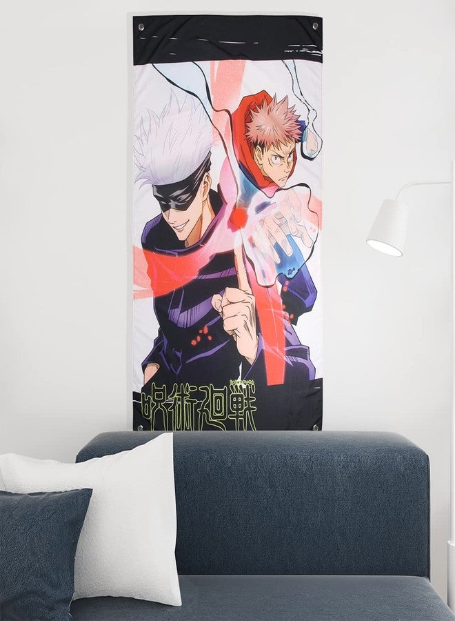 JUST FUNKY Jujutsu Kaisen Tapestry JJK Manga Wall Art Anime Decor Satoru Gojo and Yuji Itadori 30" x 50" - Image 2