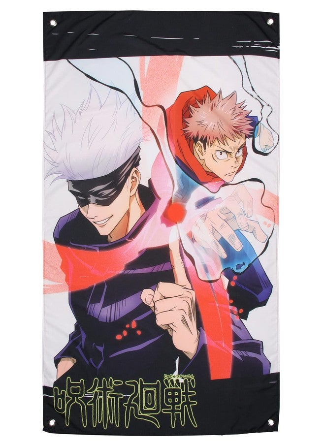 JUST FUNKY Jujutsu Kaisen Tapestry JJK Manga Wall Art Anime Decor Satoru Gojo and Yuji Itadori 30" x 50" - Image 1