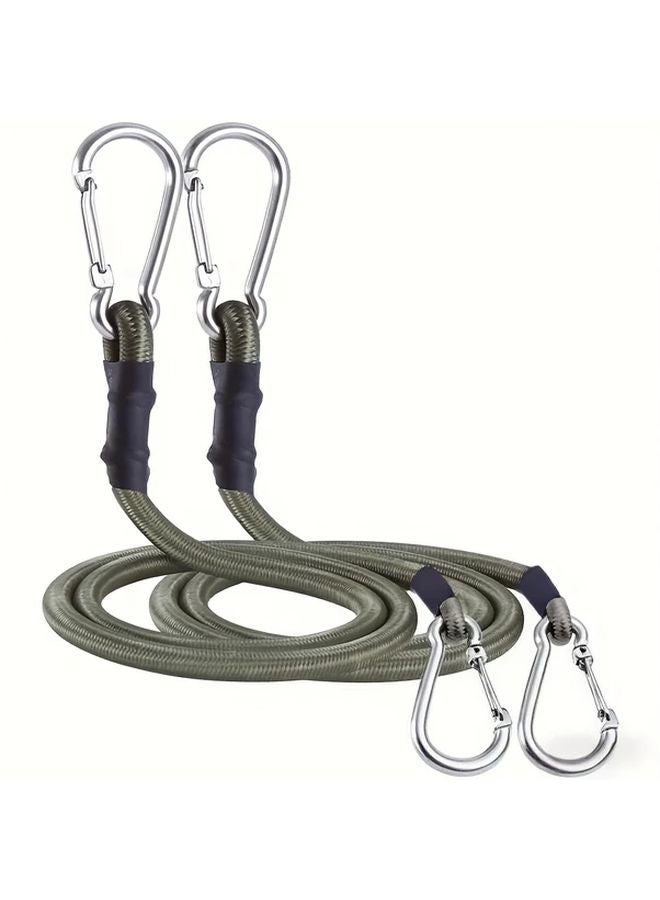 Heavy Duty Bungee Cord 2pcs 90cm 550lb Strength Elastic Rope with Carabiner for Camping Luggage Cargo - Image 2